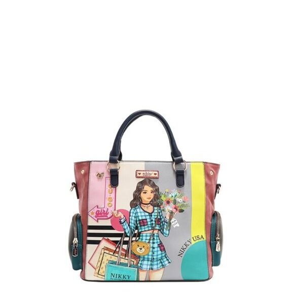 Nicole Lee‎ USA Eco-Leather Handbag with Side Pockets - Picture 3 of 10